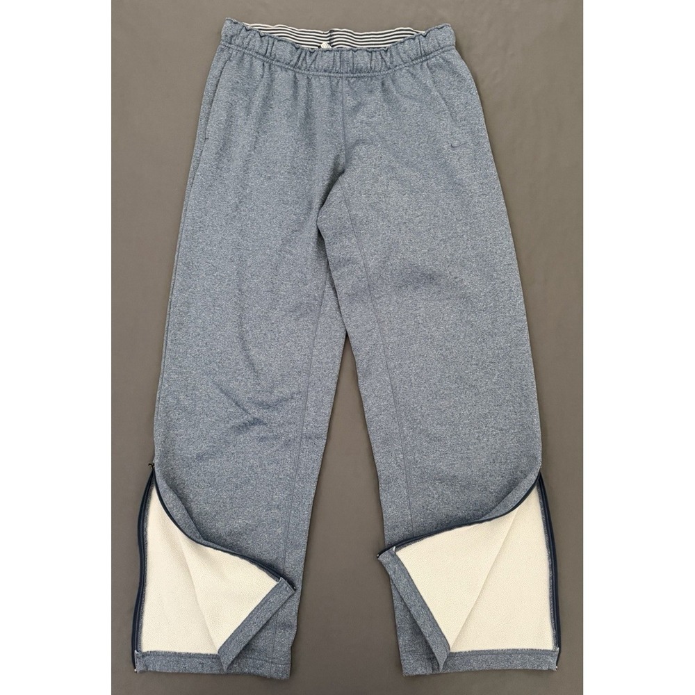 Nike Sweatpants Womens Large Blue Therma Fit Joggers Drawstring‎ Zipper Ankles